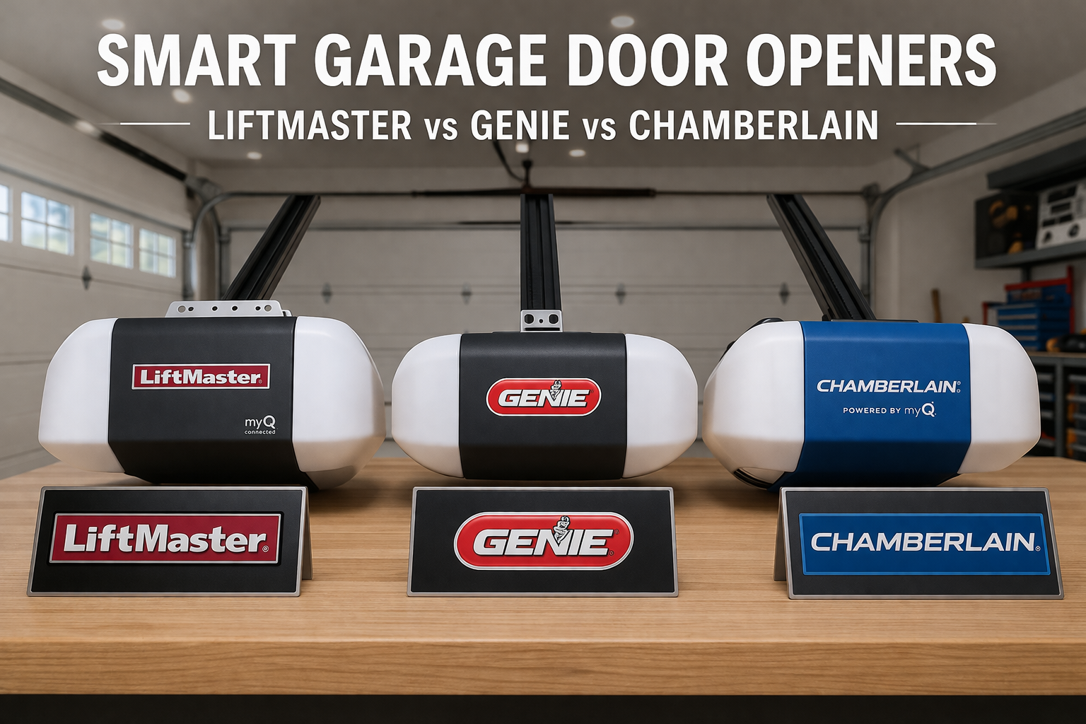 Liftmaster, Genie, Chamberlain Garage Door Openers for comparison shopping