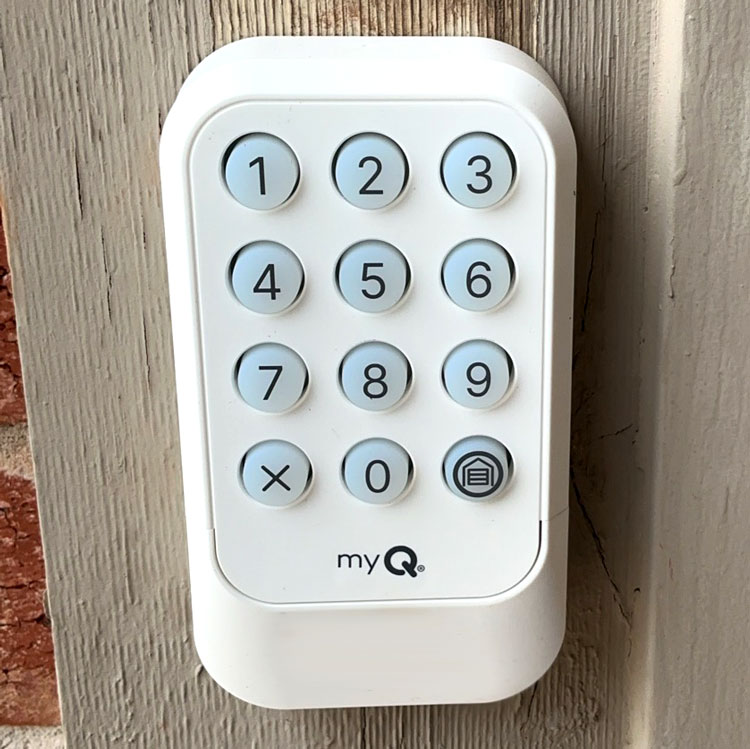 LiftMaster wireless garage door keypad with myQ technology installed at an Oklahoma City, OK home